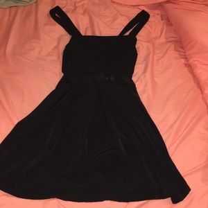 Black flare dress with mesh middle